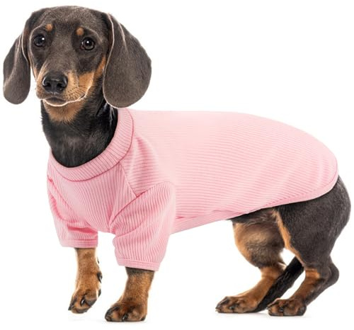 Maglione Estivo Per Cani In Maglia Sottile Elasticizzata, T-Shirt Traspirante A Maniche Corte, Abbigliamento Per Barboncino E Carlino, Libertà Di Movimento E Vestibilità Naturale, Rosa Fiorita M