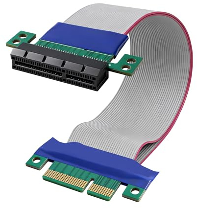 XMSJSIY PCIe 4X förlängare stigare kabelförlängare GPU-grafikkortsadapter | PCI-E Express 4X hane till hona GPU vertikalt monterat grafikkort flexibel förlängningskabel förlängare adapter – 19 cm/19 cm