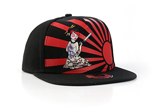 Underground Kulture Japanese Geisha Girl Snapback Baseball Cap Black