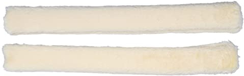 QHP Protezione per redini in pelliccia sintetica con chiusura in velcro (45 cm, crema)