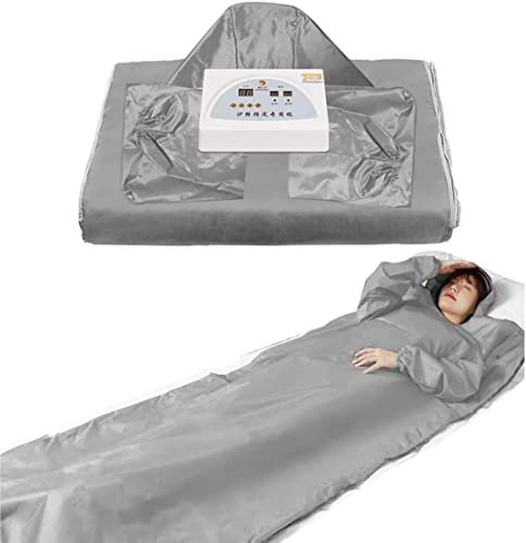 180x80cm Couverture De Sauna Infrarouge avec Télécommande, Couverture De Sauna Modelant Corps à 2 Zones, Appareil De Thérapie De Désintoxication pour Salon De Beauté