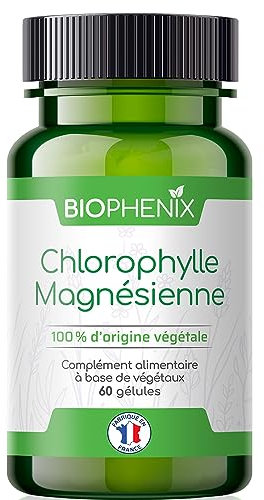 Biophénix Chlorophylle Magnésienne 60 Gélules - Complément Alimentaire 100% Naturel à Base de Végétaux - Detox - Protection des Fonctions Digestives, Hépatiques et Rénales