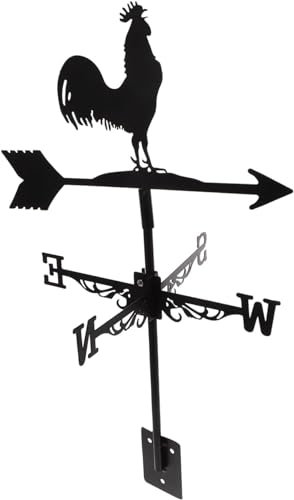 Segnavento a forma di gallo, banderuola per cortile, sagoma di gallo, statua a forma di gallo, palette, montaggio su tetto, paletta, girandola, gallo, banderuola in metallo