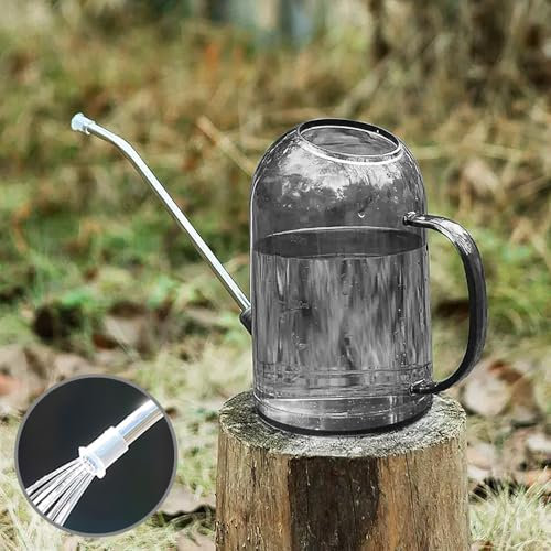 Reagia 2L Arrosoir en Plastique avec Long Bec en Acier Inoxydable Un Arrosage Facile - Marquages de Mesure Clairs - Long Bec Verseur Arrosoir pour Plantes D'intérieur et Fleurs - Gris