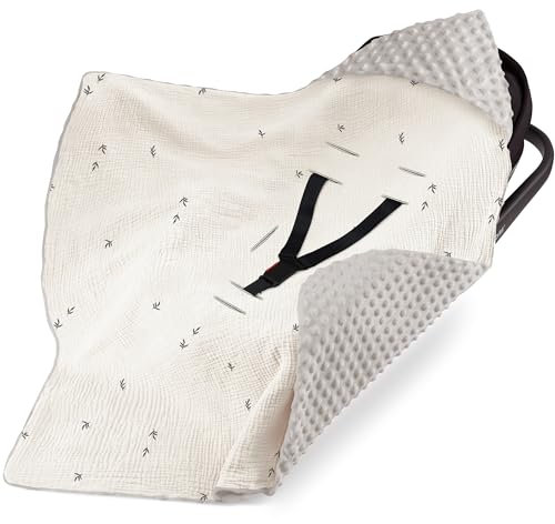 Bearmoss Einschlagdecke Babyschale Decke Kinderwagen Kinderwagen und Kindersitze universal Baby Babydecke für Buggy Autositz Ganzjahresdecke 90x90cm (Knospe)