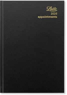 Letts of London Standard A5 day to a page 2026 diary - Black 26-T11XBK