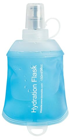 ZHUOEEDAAY 150ML Soft Flask Running Water Bottle Collapsible Water Bottle for Hydration Pack Cycling Marathon Running Hiking Hydration Pack Hiking Cycling Climbing (blue)