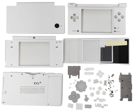 Hzxkqmil Ersättning Skal Tillbehör Komplett Hölje Täckplattor med Knappar Skruvar Set för Nintendo DSi NDSi-konsol (Vit)