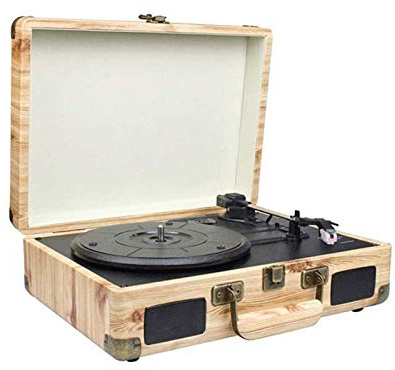 ZJFHEYUO Giradischi Portatile retrò, Giradischi a Tre velocità Bluetooth 18/25/30 cm con Altoparlanti Stereo integrati O out