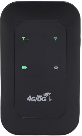 XUMIUZIY Hotspot Mobile WiFi 4G 5G LTE, Router WiFi Portatile con Slot per Scheda SIM, Alta velocità 300 Mbps, Fino a 10 Dispositivi, Batteria da 3200 MAh, Schermo LED, per Viaggi, Casa,