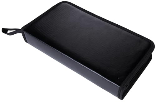PU CDs Binder 80 Discs Capacity Water-Resistant Sleeves & Secure Zipper Ideal for Travel Business Home Theater Scratch Cds Holder