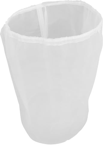 MOLUCKFU Sacchetto Filtro a Rete Cilindrico in Cotone per Latte di Noci, Sacchetto Riutilizzabile Maglia Fine con Coulisse, Colino Filtrante per Succhi, Birra e Bevande, Lavabile