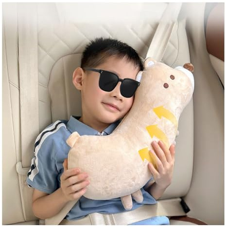 Furforstk protection ceinture de sécurité, coussin ceinture voiture enfan, Rembourrage épais, protège le cou de la ceinture de sécurité, adorable motif ours