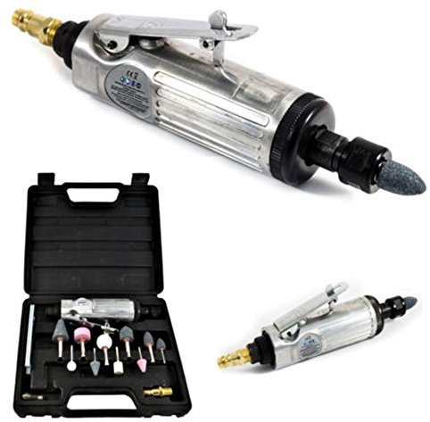 FAST WORLD SHOPPING ® Smerigliatrice Aria Compressa Drimmel Fresatrice Drimer Diritta Trapano Fresa Pneumatica Valigetta Con Accessori 15Pz