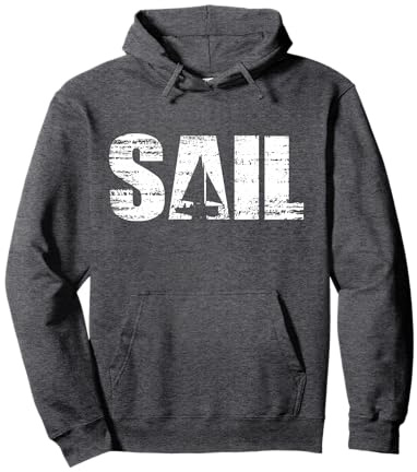 Distressed look sailing gift for sailors & skippers Pullover Hoodie