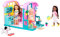 Glitter Girls Puppenhaus mit Zubehör – Großes Retro Stil Haus 64 cm mit Küche, Bett, Terrasse, Geschirr – Spielzeug für Kinder ab 3 Jahre (24 Teile)