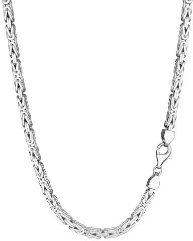 NKlaus cadena de rey 3,9mm cadena de plata de ley 925 pulsera de rey masiva hombres 23cm 3452