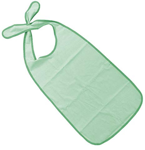 PFLEGE POINT® Kleidungsschutz/Ess-Schürze Frottier für Erwachsene mit Steckverschluss, wasserdicht (grün)