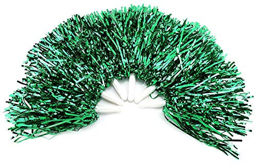 DEWIN 6 Piezas Cheerleading Poms,Herramienta de Accesorios de Baile de Pompones Deportivos para la Reunión Deportiva Estadio Fiesta Celebración de Vacaciones (Verde)