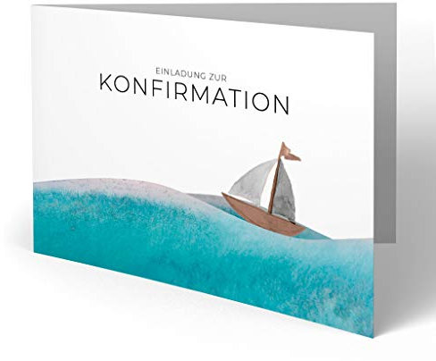 (10 x) Konfirmation Einladungskarten Konfirmationskarten Einladungen Karten - Schiff