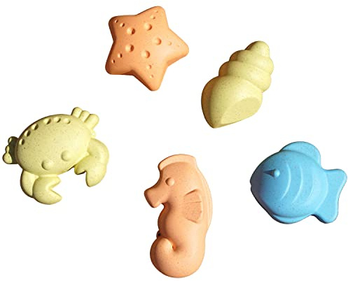 Best Sporting Set di 5 stampi per sabbiera o parco giochi, marittimo (stella marina, pesce, conchiglia, cancro, cavalluccio marino)