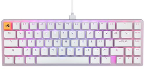 GLORIOUS Gaming GMMK 2 Compact (65%) - Mechanisches Gaming-Keyboard, Aluminiumrahmen, anpassbar, Doubleshot-Kappen, Fox Schalter, tastenweise RGB - Amerikanische QWERTY-Belegung - Weiß