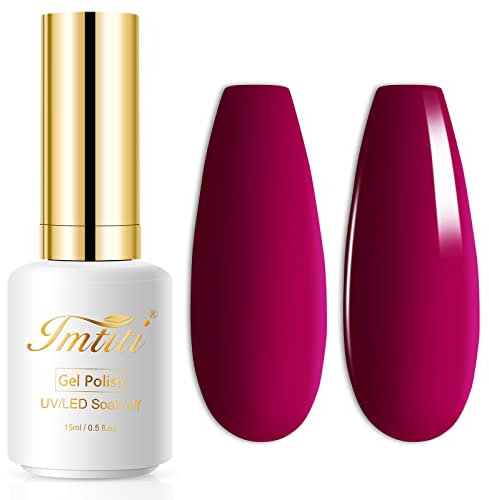 Vernis à ongles en gel rouge rose, imtiti 1 pcs 15 ml de couleur rouge rouge.LED LED LAND LANDE GEL GEL POSTIS Nail Art Starter Manucure Salon DIY À la maison