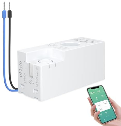 eMylo Compteur d'énergie Zibee intelligent Mini Moniteur de puissance électrique 99% de précision Compteur de consommation électrique 1 phase en temps réel Protection contre les surcharges App Control