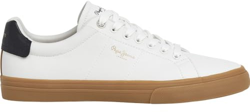 Pepe Jeans Kenton Base M - Tenis para Hombre, Beige Crudo Blanco, 45 EU