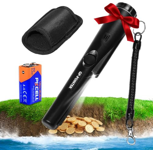 SENLINLIN Metalldetektor Pinpointer, 360° Tragbarer Metalldetektor Finder Pinpointer mit LED, wasserdichter Handheld Pin Pointer Zauberstab, 2 Alarmmodi, Schatz Pinpointing Finder Sonde für Erwachsene