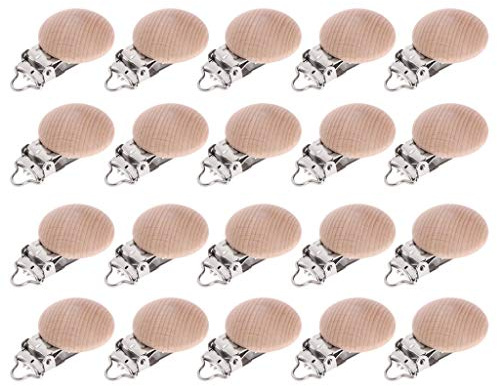 Lot de 20 pinces en bois pour soins infirmiers - Pinces à mâcher - Chaînes de dentition pour bébé