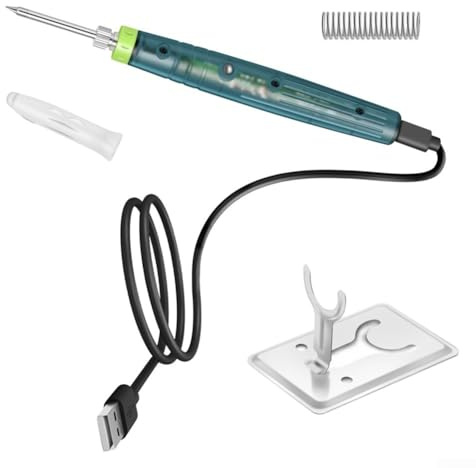 Oniissy Portable USB Soldering Iron 8W Electric Heating Tool with Indicator Light, Quick Heat and Cool, ABS and Stainless Steel Construction, Mini Tip for and