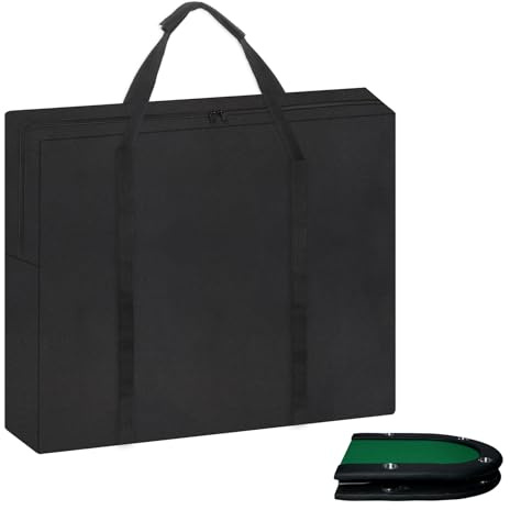 Klmnop Folding Poker Table Bag for 84 Inch Oval Table - 800D Heavy Duty Water-Resistant Large Capacity Foldable Poker Tables Storage Bag(Black)