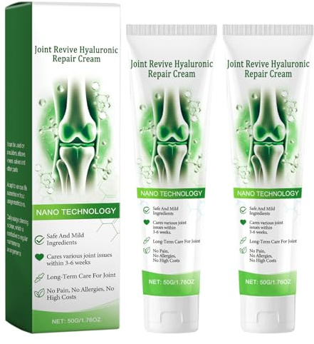 2 Pièces 50 G Hyaluronic Acid Joint Cream Au Curcuma Et à La Menthe, Crème De Soin Des Articulations Soulagement Durable Des Douleurs Et Des Inconforts Du Dos, Nuque, Mains, Genoux