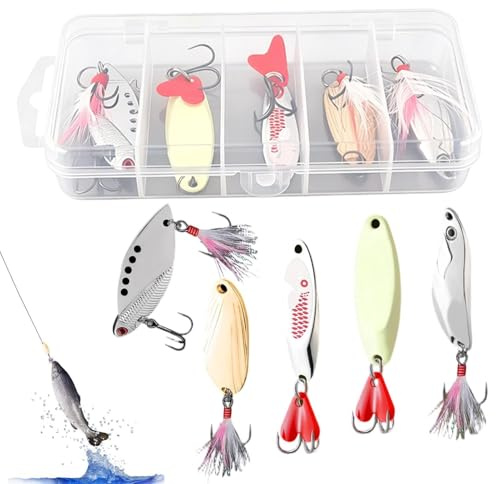 Spoon Lure, fiskespinnerbete med krok | skedblinkers | för reservoardamm, strand, hav, sur, sjö, flod, utomhus