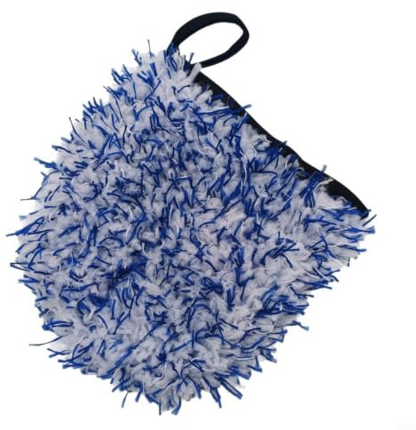 Evenoonest Guantes de lavado de coche, guante de microfibra de felpa de doble cara con correa para el pulgar para un fácil manejo, forro suave para limpieza automática sin arañazos, negro y blanco, 13