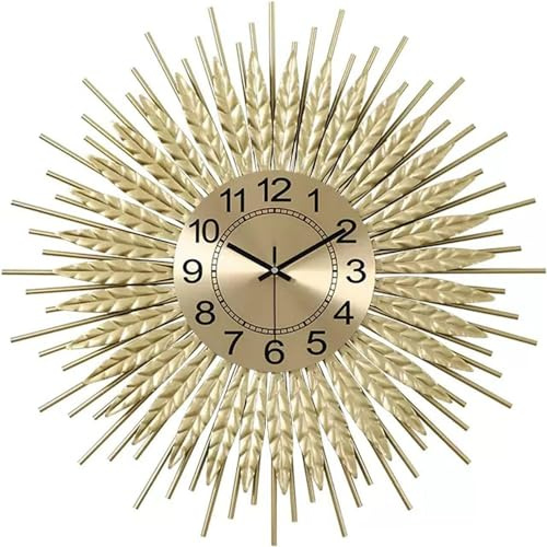 Väggklocka Modern Konstväggklocka Kreativ Metallväggklocka, Vardagsrumsmodern Dekoration Guldklocka, 60 Cm Tyst Icke-Tickande Batteridriven Klocka Väggdekorationsklocka,