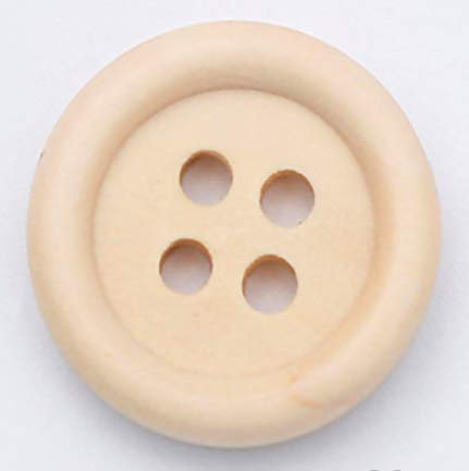 10 edle Holzknöpfe hellbraun 20mm 4-Loch rund zum nähen basteln, Knopf Knöpfe