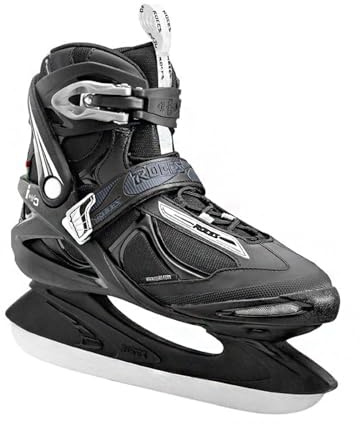 Roces Men's Adult Sport & Leisure Stainless Steel Hockey Blade ICY 3 Ice Skates w/Thermal-Insulation Liner & Laces, Power Strap & Microadjustable Memory Buckle Closure, Black/White, 13, (47EU)