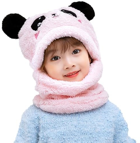 JFAN Bonnet Enfant Garcon et Fille Mignon Bonnet d'hiver à Oreilles d'ours Unisexe Rose