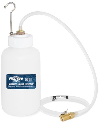 Firstinfo A11563H Bouteille de purge de liquide de frein haute pression avec pince de fixation et clapet anti-retour 1 l