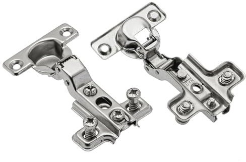 BRESKO 2-10 Stk Topfband Scharnier Möbelscharnier 26 mm Topfscharnier Scharniere Möbelband Topfbänder Schrankscharnier Möbel Schrank Klappenband (Mittelanschlag ohne Dämpfung, 6 Stück)