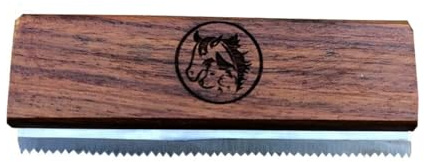 I.N Premium Original Deshedding Grooming Tools for Horse, Cats & Dogs Easy Ergonomic Wooden Handle Professional Brush Grooming Tool, Remove painlessly 95 Percent of Lose Hair Fur & Dirt (5 inch)