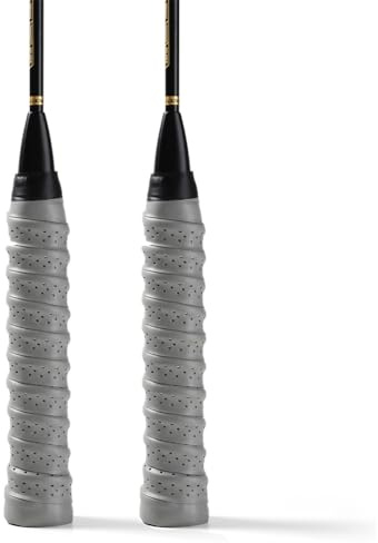 Hrlace greppband, halkskydd, overgrip med EVA-skumremsor, 10 färger, självhäftande tennis, greppband för Overgrip Badminton Grip, tennis, greppband, squash racket, 2 stycken grå