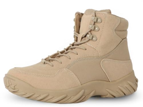 funifuni Zapatos tácticos de caña media para hombre, botas de combate para la nieve en invierno, zapatillas de deporte para trabajo vuelo, botas senderismo impermeables para el desierto al aire libre