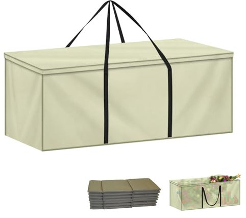 LAMUNI Sac de Rangement pour Coussin de Jardin, 600D Oxford Housse de Rangement de Coussins Iimperméable Sac de Rangement Coussin Exterieur Housse de Rangement pour Sapin de Noel, 140x40x60cm