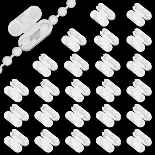 HOTUT Parti med 24 spolekabelanslutningar, 24 kedjeklipp, passar rullegardiner, vågräta och vertikala persienner, plast, 4,5 mm