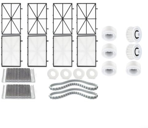 MoSundi Kit di parti di ricambio per pulizia piscina Dolphin, kit di ricambio per robot automatici per la pulizia della piscina, inclusi pannelli filtranti, spazzole, anelli per gattonare, tracce