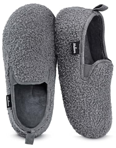 Mabove Slippers Women Ladies Memory Foam Slippers Soft Anti-Slip Lightweight House Shoes (Grey,UK 10/11)