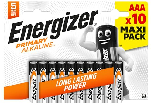 Energizer Primary Alkaline AAA Batteries, 10 Pack